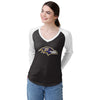 Baltimore Ravens NFL Womens Big Logo Solid Raglan T-Shirt