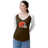 Cleveland Browns NFL Womens Big Logo Solid Raglan T-Shirt