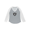 Las Vegas Raiders NFL Womens Big Logo Solid Raglan T-Shirt
