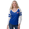 Buffalo Bills NFL Womens Script Wordmark Striped Sleeve Raglan T-Shirt