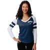 Dallas Cowboys NFL Womens Script Wordmark Striped Sleeve Raglan T-Shirt