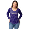 Baltimore Ravens NFL Womens Wordmark Tonal Camo Raglan T-Shirt