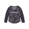 Las Vegas Raiders NFL Womens Wordmark Tonal Camo Raglan T-Shirt