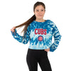 Chicago Cubs MLB Womens Tie-Dye Rush Cropped Sweater