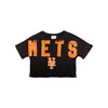 New York Mets MLB Womens Distressed Wordmark Crop Top
