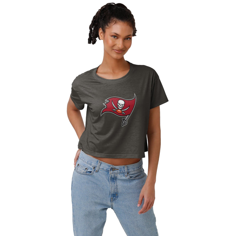 FOCO Womens NFL Logo Ladies Fashion Crop Top Shirt, Alternate Team Color, Medium