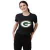 Green Bay Packers NFL Womens Black Big Logo Crop Top