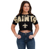 New Orleans Saints NFL Womens Distressed Wordmark Crop Top