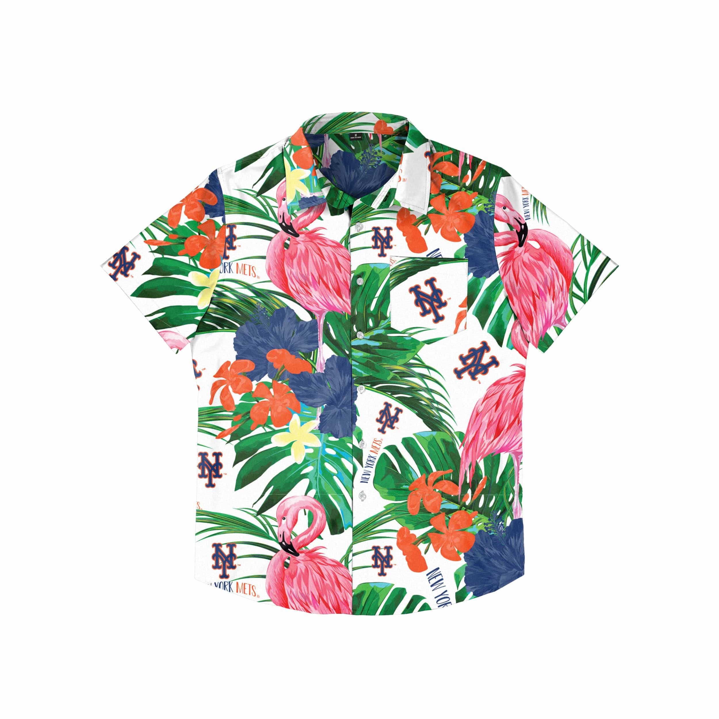 Men's Outfits, Flamingo And Strip Print Button Up Shirt And