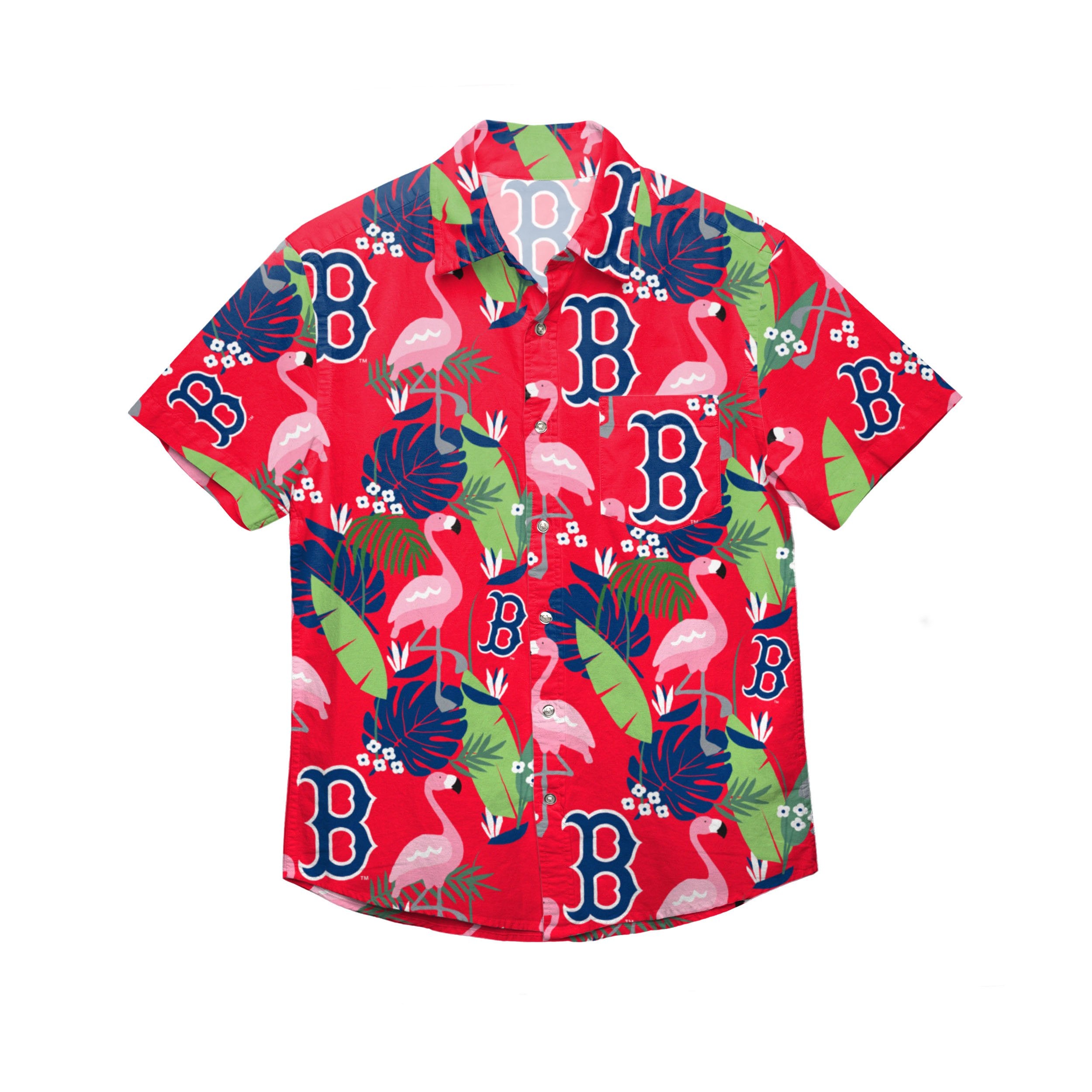 Boston Red Sox MLB Mens Floral Button Up Shirt