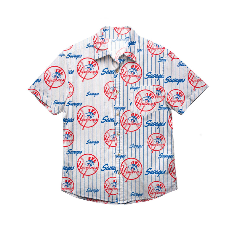 New York Yankees MLB Mens Savages Button Up Shirt