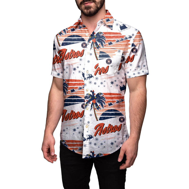 Houston Astros MLB Mens Winter Tropical Button Up Shirt
