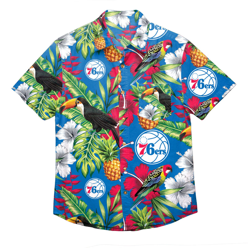 FOCO Philadelphia 76ers NBA Mens Floral Button Up Shirt