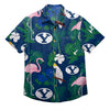 BYU Cougars NCAA Mens Floral Button Up Shirt