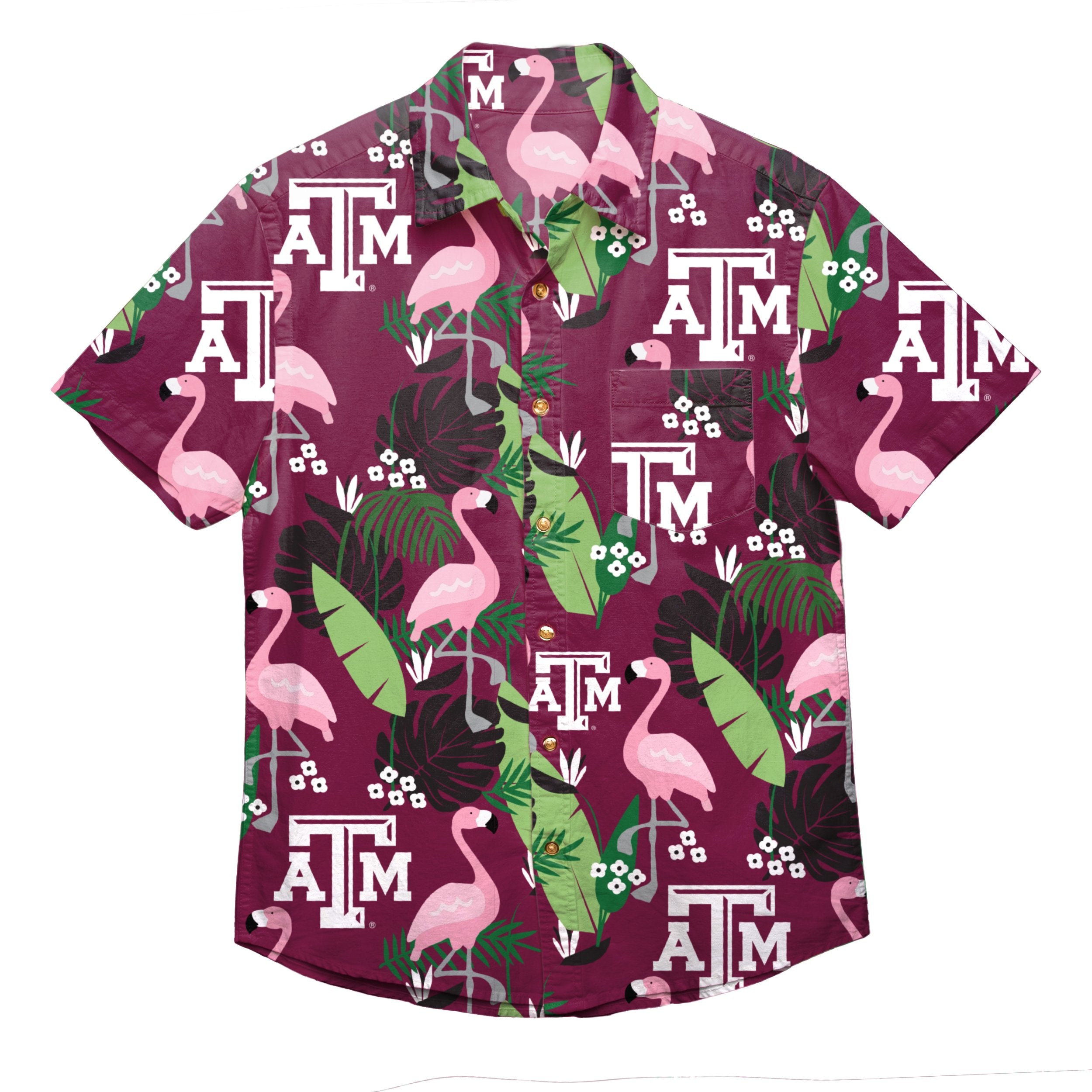 Texas A&m Aggies NCAA Button Up Shirt Mens Thematic Stadium Hawaiian Shirt  - Banantees