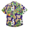 Washington Huskies NCAA Mens Floral Button Up Shirt