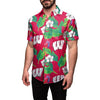 Wisconsin Badgers NCAA Mens Floral Button Up Shirt