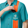 Miami Dolphins NFL Mens Bowling Stripe Button Up Shirt