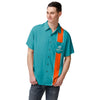 Miami Dolphins NFL Mens Bowling Stripe Button Up Shirt