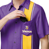 Minnesota Vikings NFL Mens Bowling Stripe Button Up Shirt