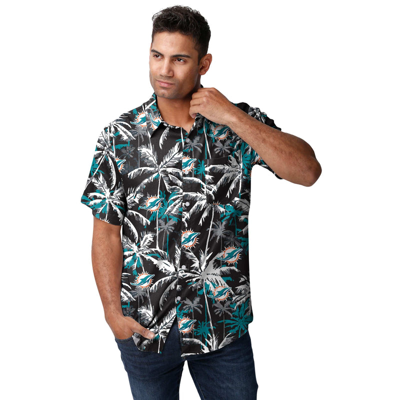 Miami Dolphins NFL Mens Hawaiian Button Up Shirt