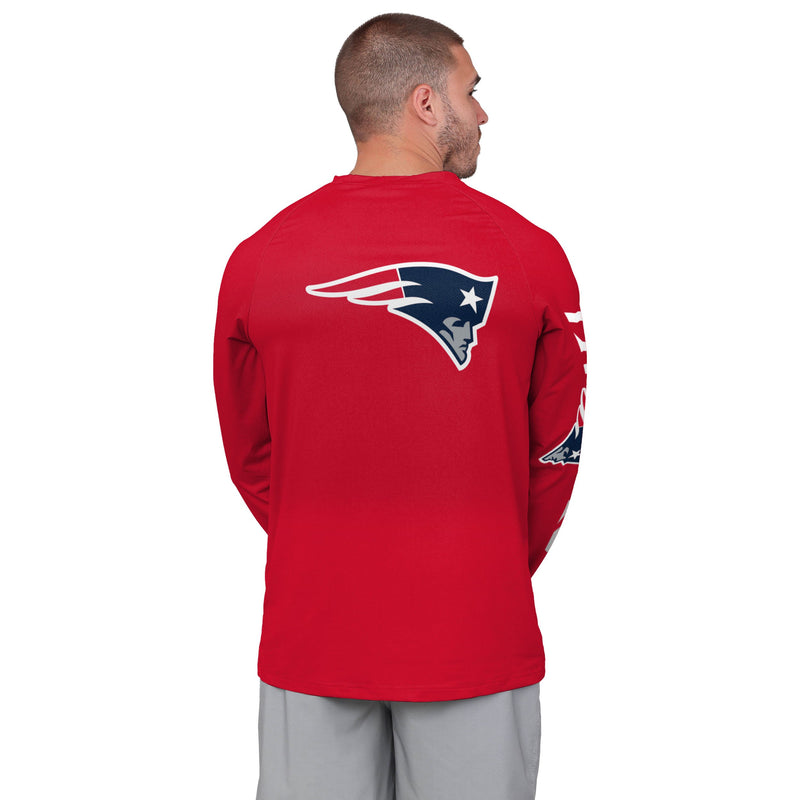 New England Patriots NFL Mens Rash Guard Long Sleeve Swim Shirt