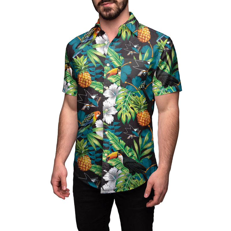 The best selling] Edmonton Oilers NHL Floral All Over Printed Hawaiian Shirt
