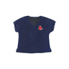 Boston Red Sox MLB Womens Gametime Glitter V-Neck T-Shirt