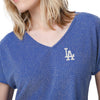 Los Angeles Dodgers MLB Womens Gametime Glitter V-Neck T-Shirt