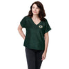 Green Bay Packers NFL Womens Gametime Glitter V-Neck T-Shirt