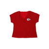 Kansas City Chiefs NFL Womens Gametime Glitter V-Neck T-Shirt
