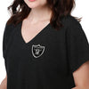 Las Vegas Raiders NFL Womens Gametime Glitter V-Neck T-Shirt