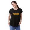 Green Bay Packers NFL Womens Wordmark Black Tunic Top