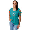 Miami Dolphins NFL Womens Cold Shoulder T-Shirt
