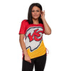 Kansas City Chiefs NFL Womens Ruched Replay Short Sleeve Top