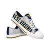 West Virginia Mountaineers NCAA Womens Glitter Low Top Canvas Shoes