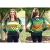 Green Bay Packers NFL Womens Printed Gradient V-Neck Shirt
